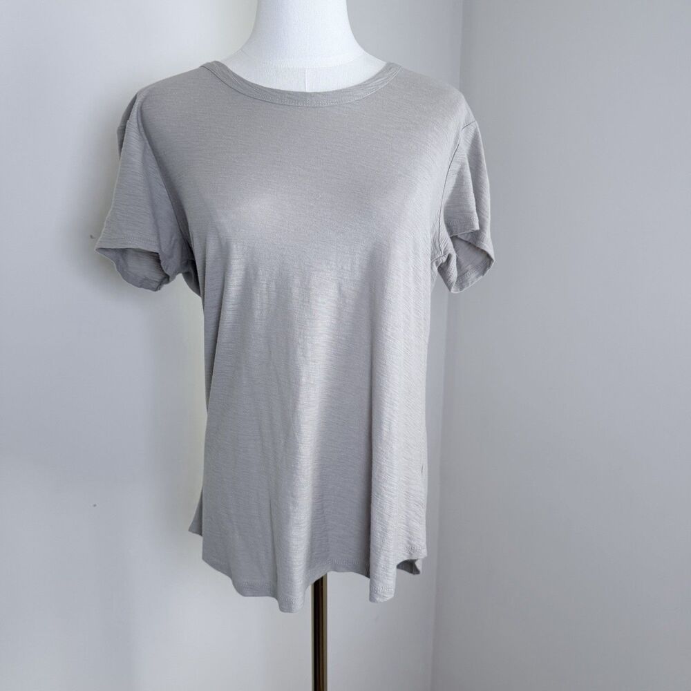 NWT James Perse Estilo Slub Tee Size 4 Greige Taupe Cotton Modal Minimalist